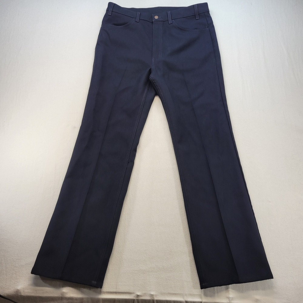 Levis 517 Sta-Prest Pants Mens 38x32 Navy Blue Vintage 90s Action Slacks